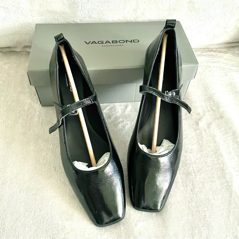 NWT Vagabond Black Leather Mary Jane Flats Size 11 (EU 41) - Picture 2 of 6